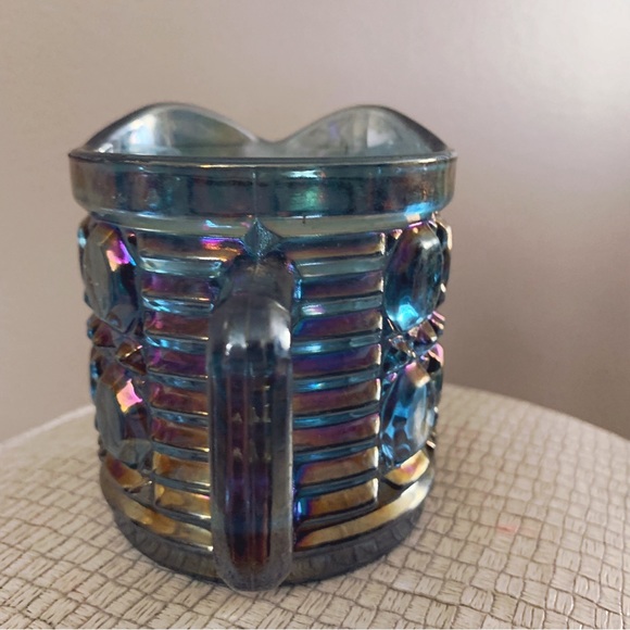 Vintage Indiana Windsor Iridescent Blue Carnival Glass - Creamer only - Picture 5 of 7